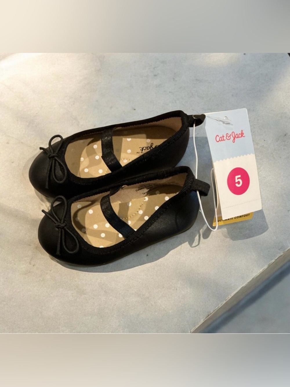 Black Girls' Mary Jane Ballet Flats with Bow